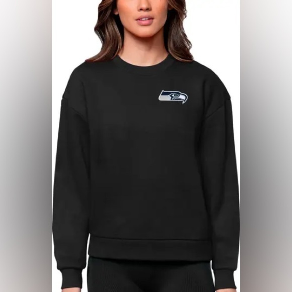 Seattle Seahawks Crewneck Sweatshirt Black NFL Antigua Size 2XL NWT